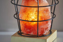 Himalayan Salt Accent Lamp With Cage Shade - Black