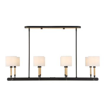 Franconia - 8 Light Pendant - Black / White