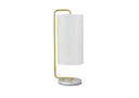 Marble Round Arched Table Lamp With Ivory Drum Shade - Gold And White - HomeRoots - Table Lamps - Elite Enclave Home