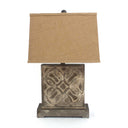 Vintage With Khaki Linen Shade Table Lamp - Brown
