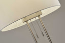 Brushed Task Floor Lamp With Fabric Drum Shade - Silver / White - HomeRoots - Floor Lamps - Elite Enclave Home