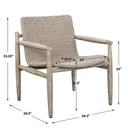 Uttermost Sumba Wicker Outdoor Lounge Chair – twisted oatmeal all-weather wicker with cerused wheat mahogany frame
