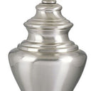 Metal Urn Table Lamp With White Classic Empire Shade - Nickel