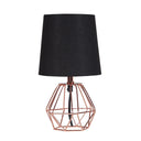 Copper Bedside Table Lamp With Empire Shade - Black