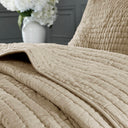 Serene - King Hand Quilted Coverlet Set - Linen