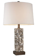 Table Lamp With Abstract Mirror Design - Silver