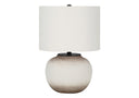 21" Ceramic Round Table Lamp With Drum Shade - Cream - HomeRoots - Table Lamps - Elite Enclave Home