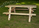 70" Solid Wood Outdoor Picnic Table - Natural