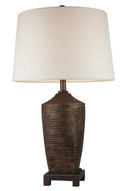 Fantastic Rustic Ribbed Table Lamp - Bronze