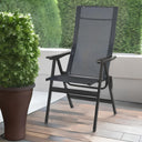 Steel Outdoor Arm Chair - Gray And Black