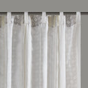 Ebby - Poly Printed Curtain Panel With Tufted Stripe (Set of 2) - White / Taupe - INK+IVY - Curtain Sets - Elite Enclave Home