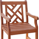 Patio Arm Chair With Diagonal Design - Brown