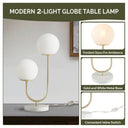 Zusa - Metal 2 Light Globe Table Lamp - Gold / White - 510 Design - Table Lamps - Elite Enclave Home
