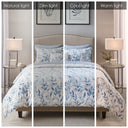 Sofia - Queen Reversible Complete Bedding Set - Blue