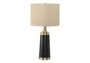 Metal Cylinder Table Lamp With Beige Drum Shade - Black And Gold - HomeRoots - Table Lamps - Elite Enclave Home