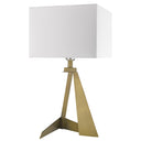 Metal Novelty Table Lamp With White Shade - Brass