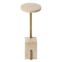 Feranno - Travertine Accent Table - Brass - Uttermost - Accent Tables - Elite Enclave Home