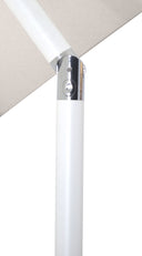 Fiji - Aluminum Patio Umbrella With Round Teak And White Base