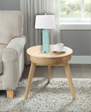 Table Lamp With Off-White Shade (Set of 2) - Teal Blue