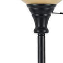 71" Torchiere Floor Lamp With Beige Frosted Glass Dome Shade - Bronze - HomeRoots - Floor Lamps - Elite Enclave Home