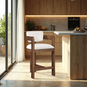 Sacha - Velvet Stool With Brown Base - Meridian Furniture - Counter Height (24" - 27") - Elite Enclave Home
