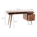 O2 - Desk - Caramel Brown - Moe's Home Collection - Writing Desks - Elite Enclave Home