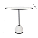 Morro - Marble Side Table - White / Black - Uttermost - Side Tables- Elite Enclave Home
