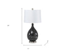 Glass Geometric Table Lamp With White Empire Shade (Set of 2) - Gray
