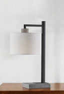 Metal Novelty Table Lamp With White Empire Shade - Gray - HomeRoots - Table Lamps - Elite Enclave Home