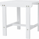 Square Solid Wood Outdoor Side Table - White
