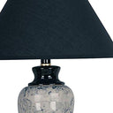 13" Ceramic Bedside Table Lamp With Black Shade - Black