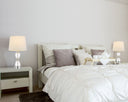 24" Metal Table Lamp With Empire Shade - Clear White