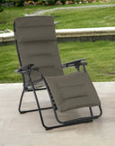 26" Steel Outdoor Zero Gravity Chair With Gray Cushion - Gray