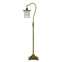 Traditional Shaped Floor Lamp With Bronze Transparent Glass Drum Shade - Brass - HomeRoots - Floor Lamps - Elite Enclave Home