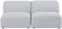 Miramar - 2 Seat Armless Modular Sofa - Meridian Furniture - Stationary Sectionals - Elite Enclave Home