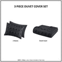 Lucy - Clip Jacquard Twin Duvet Cover Set - Black
