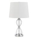 24" Metal Table Lamp With Empire Shade - Clear White