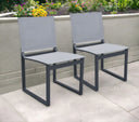 Aluminum Indoor Outdoor Dining Chair (Set of 2) - Gray And Black