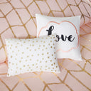 Raina - Metallic Printed Comforter Set - Blush / Gold
