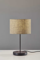 Metal Wood Wireless Charging Table Lamp - Matte Black