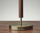 Metal And Walnut Wood Table Lamp - Antique Brass