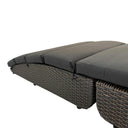 79" Faux Wicker Cushions Chaise Lounge - Dark Gray