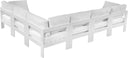 Nizuc - Outdoor Patio 6 Piece Modular Sectional With White Frame - Meridian Furniture - Stationary Sectionals- Elite Enclave Home