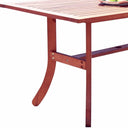 59" Solid Wood Outdoor Dining Table With Umbrella Hole - Brown